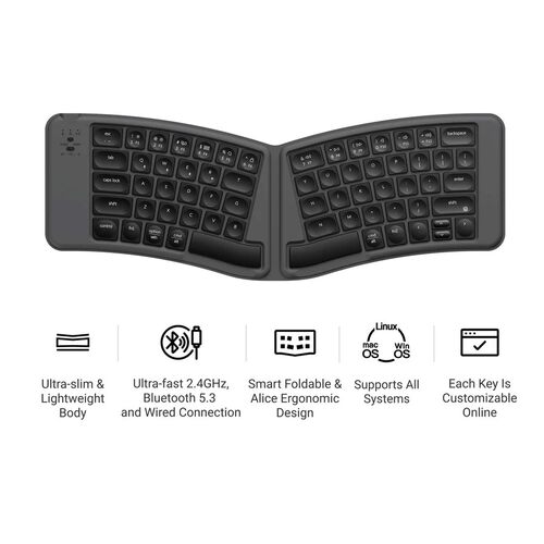 Keychron B11Pro无线三模苹果mac笔记本平板键盘2.4G办公薄可折叠