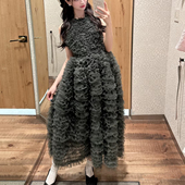 现货 设计师买手店日本重工花苞褶皱背心蛋糕连衣裙束腰蓬蓬裙