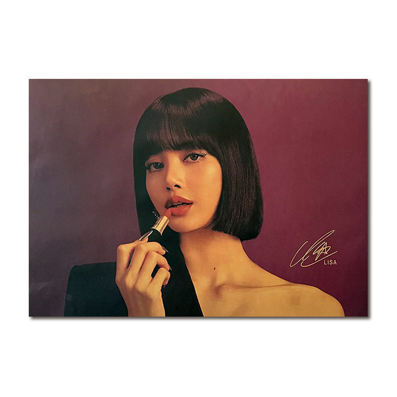 lisa复古牛皮纸海报全新明星写真周边宿舍卧室装饰壁纸高清挂画