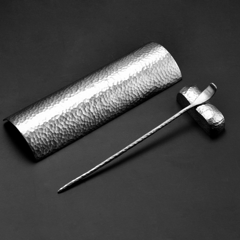 金属锡制茶道配件手工茶则茶拨功夫茶具零配纯锡手工光面茶则包邮