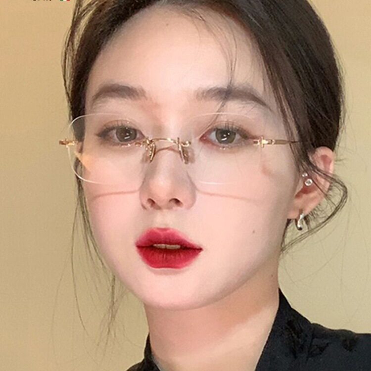意大利KOCORIUM无框眼镜女近视可配度数防蓝光超轻金丝眼睛框镜架