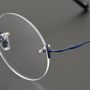 乔布斯同款复古无框超轻纯钛圆框眼镜架男女小脸有度数可配近视手