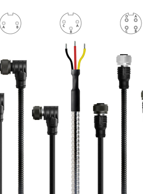 定制MIL-C-5015 5/8-24UNF军标连接器线2 3芯震动位移传感器线缆