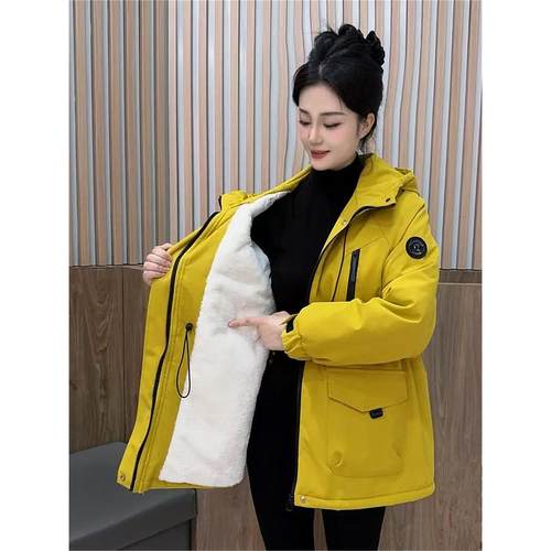 加绒加厚冲锋衣外套女202