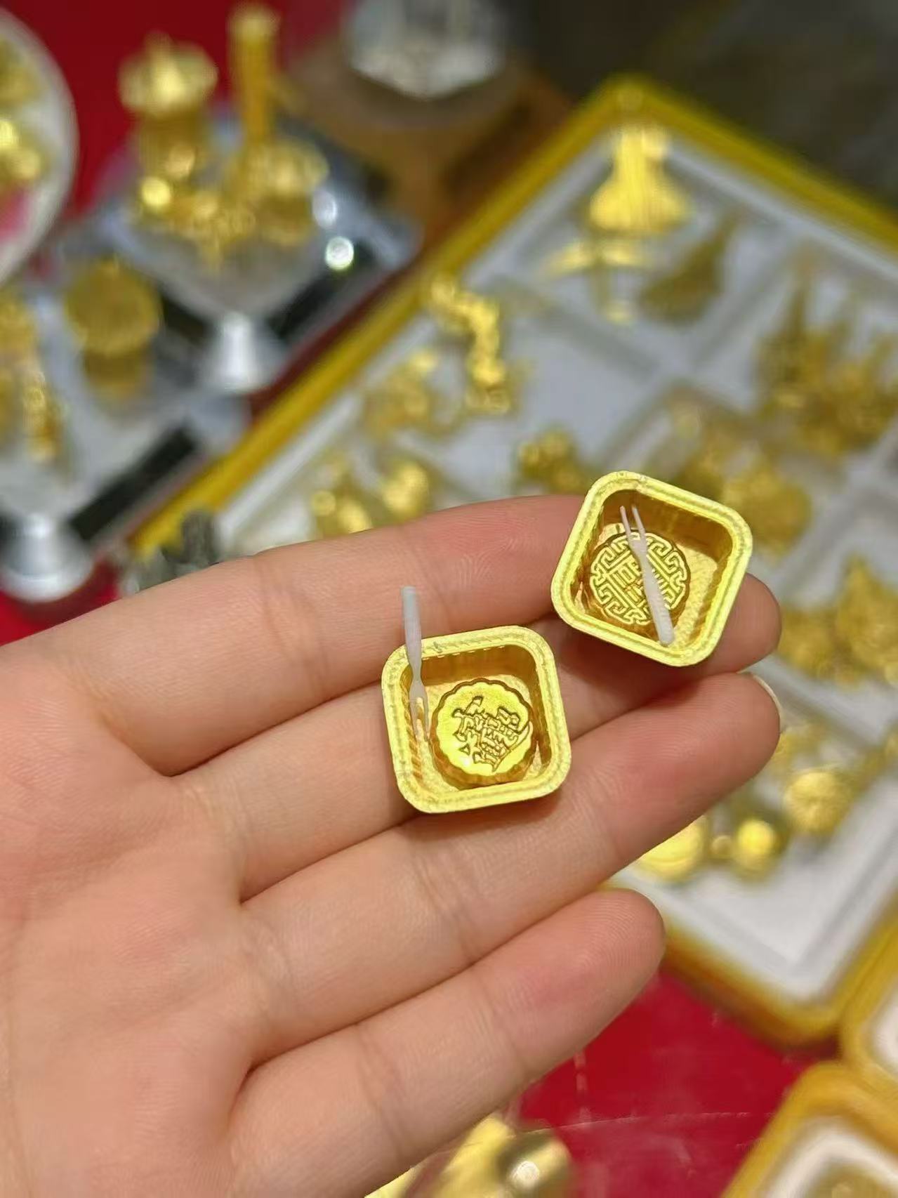 足金999福字黄金饼1g礼盒装中秋节礼物2g送长辈亲戚礼物