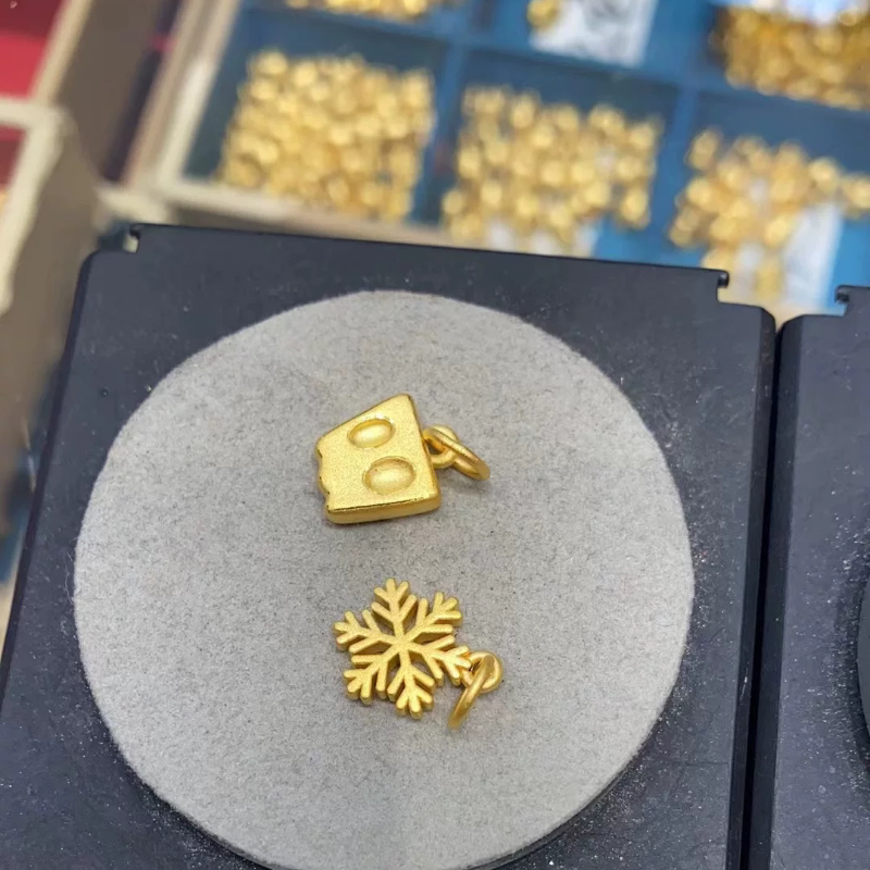 足金999薛之谦周边DSP纸袋人黄金转运珠情侣红绳手链纯金项链吊坠