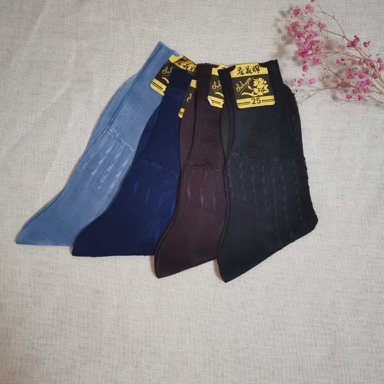 茶花牌锦纶丝袜男士丝袜夏季老式中老年人松口袜子尼龙丝袜双底