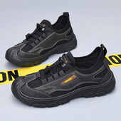 春秋季 舒适平底一脚蹬中老年爸爸休闲鞋 男士 老北京布鞋 工作鞋 新款