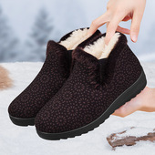 冬季 保暖防寒老太太靴 一脚蹬防滑中老年人鞋 新款 加绒加厚奶奶棉鞋