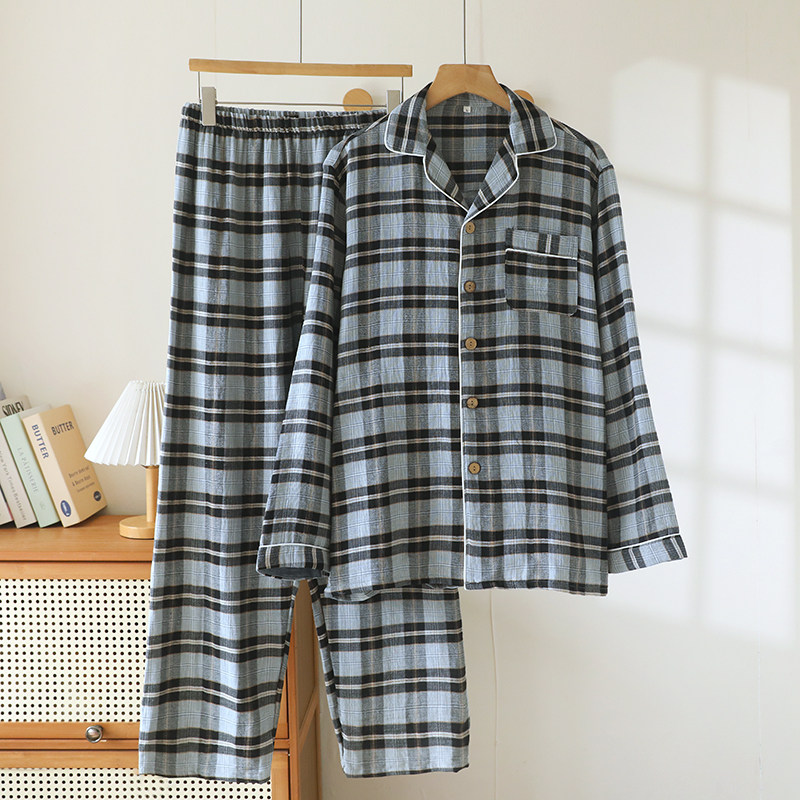 【男款高货】A类全棉色织提花双睡衣/家居服套装