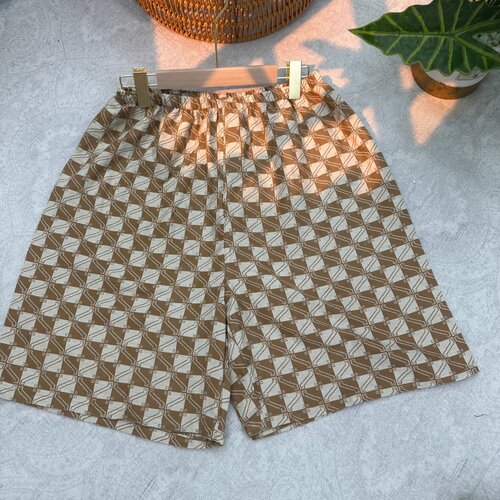 夏季全棉双层纱女短裤高腰