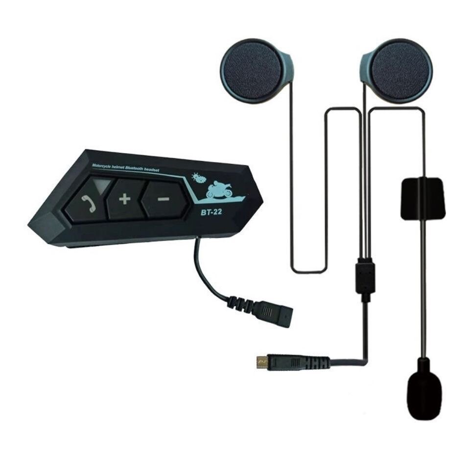 摩托车头盔内置蓝牙耳机黑色可语音导航听歌通话全盔骑行防水包邮