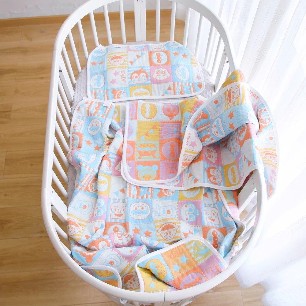 出口日本六层纯棉新生婴儿纱布被空调被宝宝幼儿园盖毯抱被春夏薄