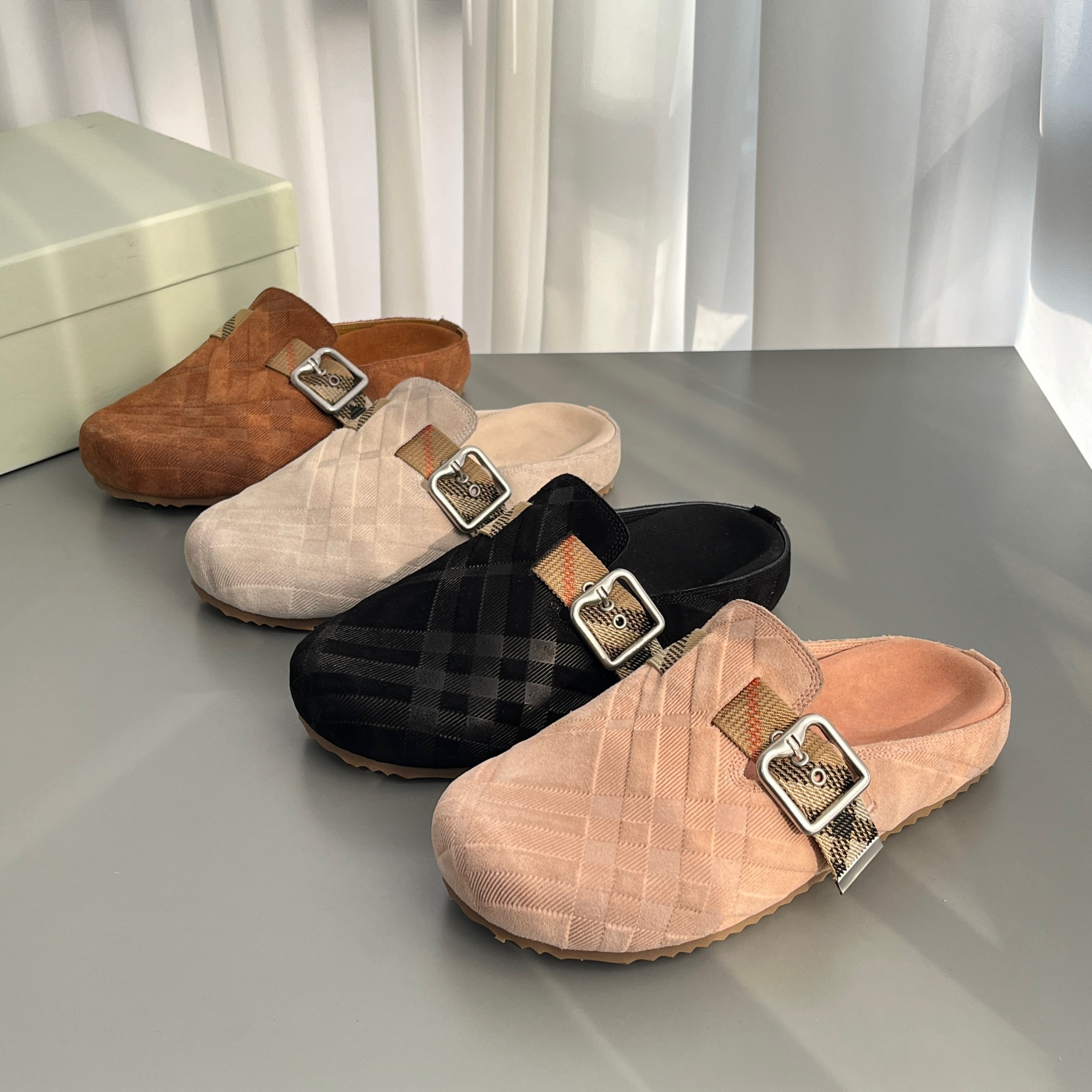 2025新款真皮包头勃肯拖鞋女外穿平底厚底绝美一脚蹬懒人拖高级感,女鞋,勃肯鞋/软木鞋,淘宝优惠券,粉丝福利购,淘宝优惠卷