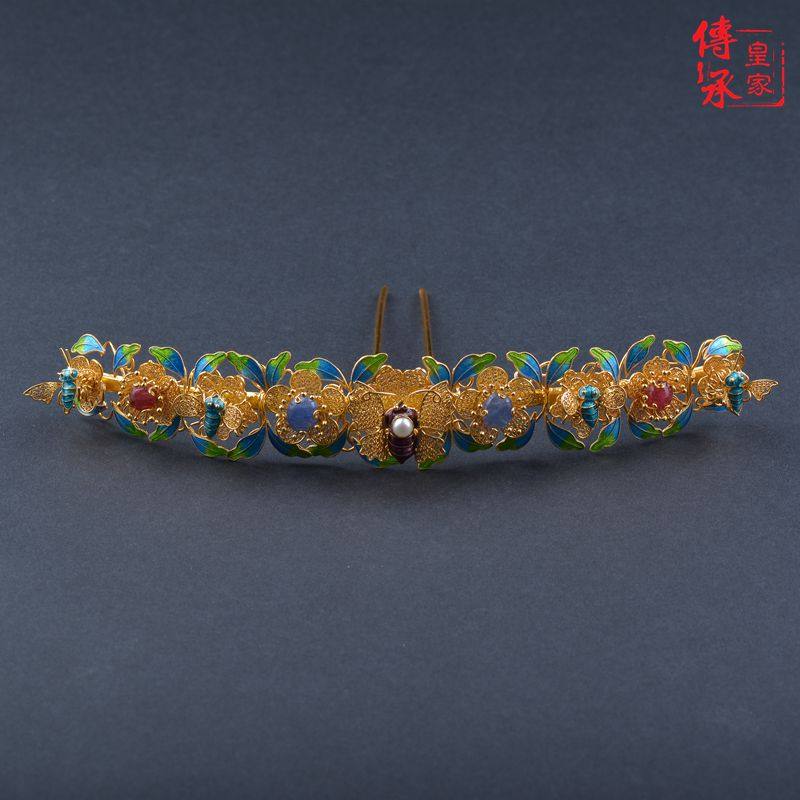 蝴蝶花钿，古代头饰汉服配饰宫廷复古发饰银钿子