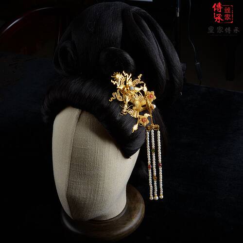 丹凤齐飞，立体累丝凤身凤头仰起汉服配饰古风发饰步摇发簪