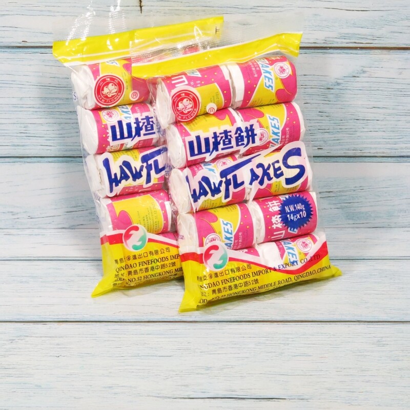 香港版山楂花迷你山楂饼山楂片10小包140克*2袋 儿童健康休闲零食