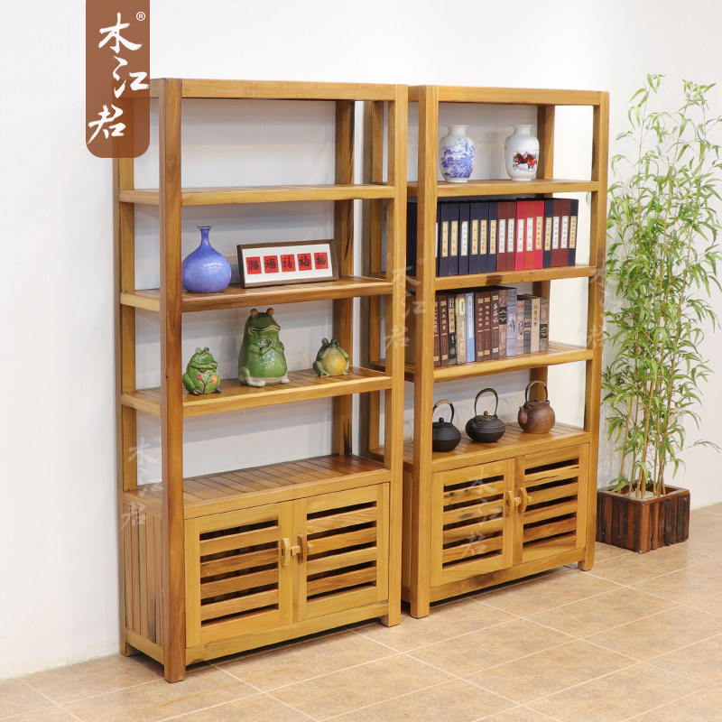 木江君老船木博古架实木中式展示货柜茶叶置物架仿古多宝阁古董架