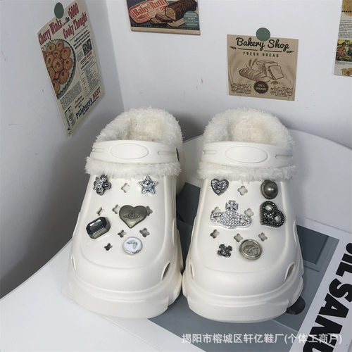 eva洞洞鞋女款防滑冬季2025新款外穿保暖洞洞鞋秋冬包头棉拖