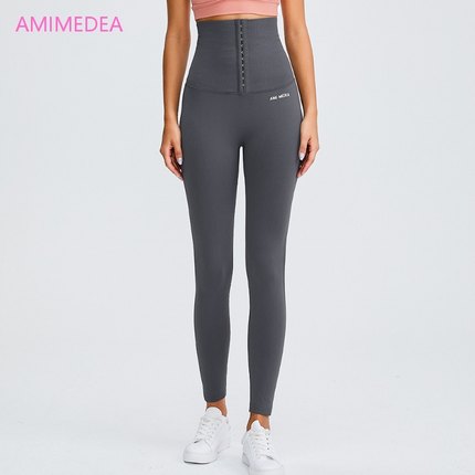 AMIMEDEA字母高腰收腹带提臀健身裤女紧身弹力速干跑步运动瑜伽裤