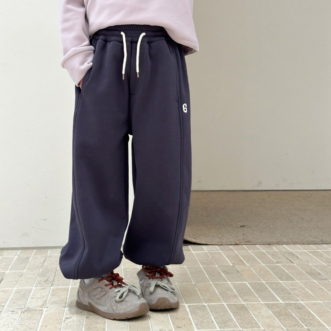 女童运动裤冬季2025新款一体绒儿童装裤子加绒加厚女孩卫裤D3