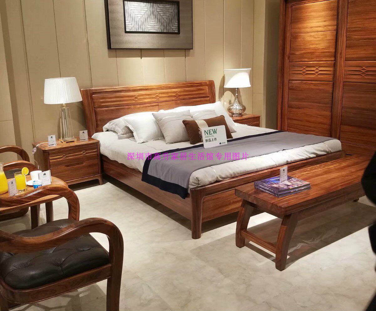 乌金木二代ED01-1床 正品童话 全实木套房 现代中式 森林家具|msdalam kategori perabot kediaman, katil kelas, katil kayu pepejal - dari Buy2taobao.com untuk memberikan perkhidmatan ejen Taobao profesional membeli