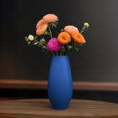 景德镇蓝色陶瓷花瓶水培插花家居装 电视柜客厅玄关花器 饰品新中式