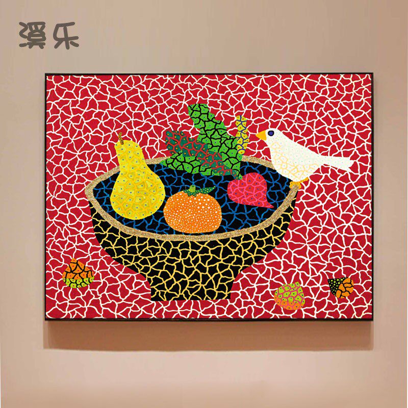 网红草间弥生挂画波普风圆点艺术客厅装饰画南瓜怪婆婆卧室床头墙