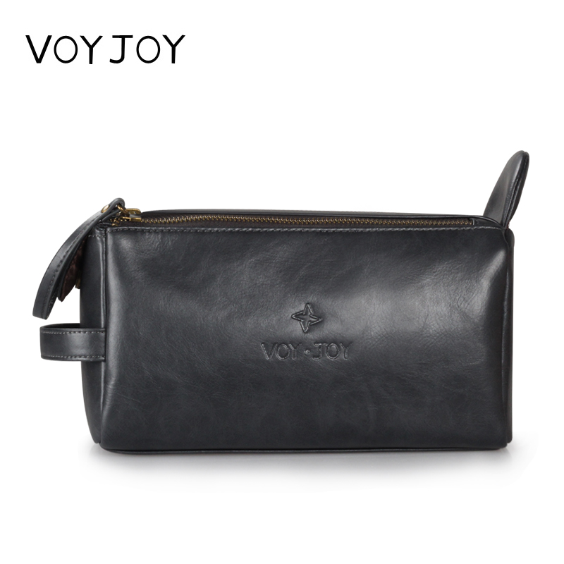 VOYJOY品质洗漱包男士双拉链皮革便携手拎收纳包出差旅行用品包女12月11日最新优惠
