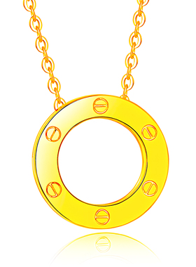 5g硬金18K套链正品锁骨链18k黄金吊坠女款简约大气AU750毛衣链