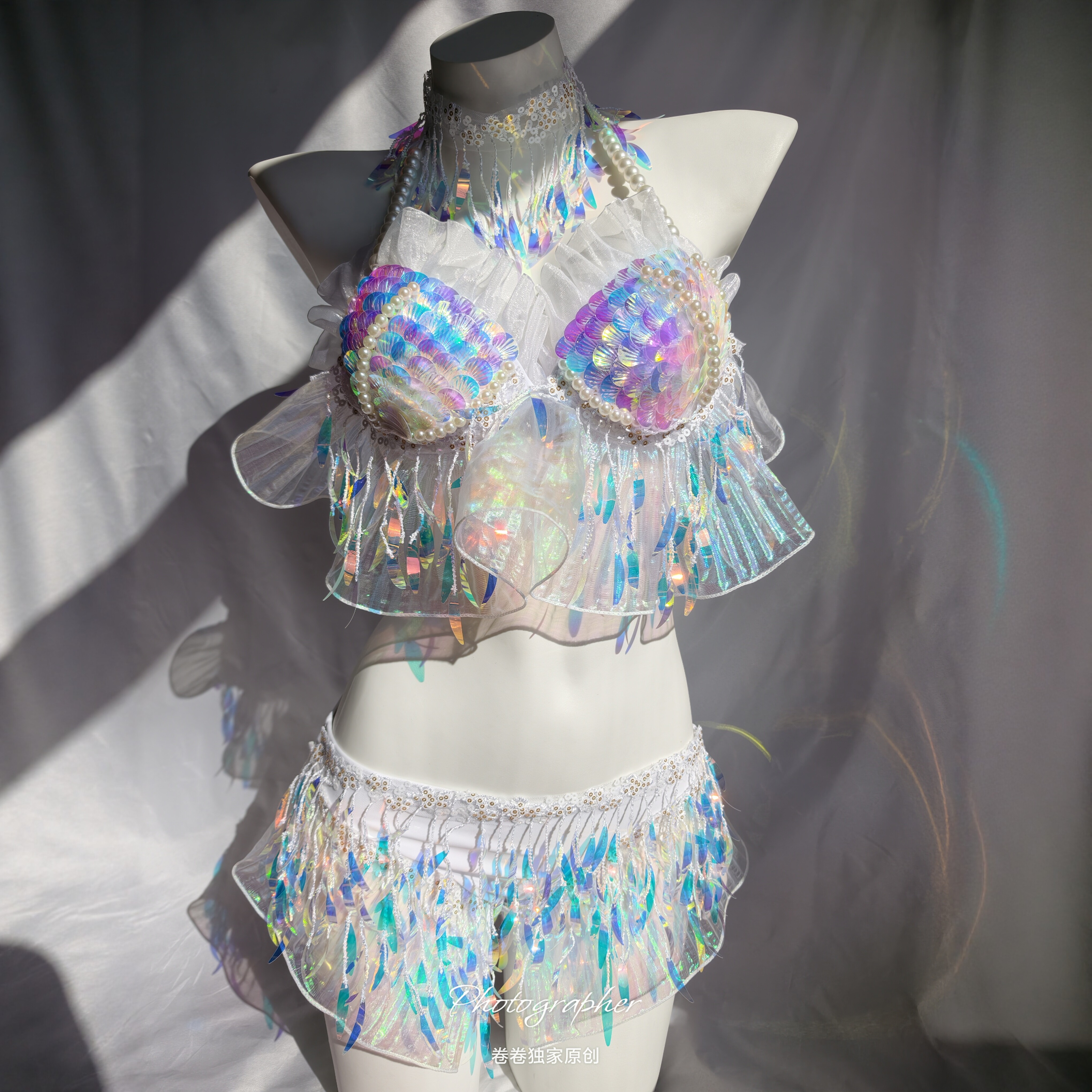 人鱼泳衣欧美电音节服装tutu奢华ds演出服蹦迪DJ酒吧表演模特走秀