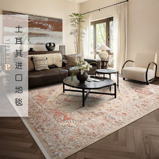 易普美家土耳其进口地毯美式法式轻奢高级复古波斯卧室客厅茶几毯