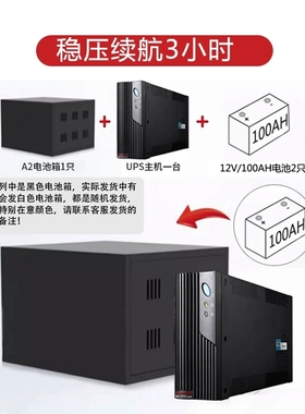 山特 UPS不间断电源 MT1000S-Pro 1KVA延时3小时600W电池2只100AH