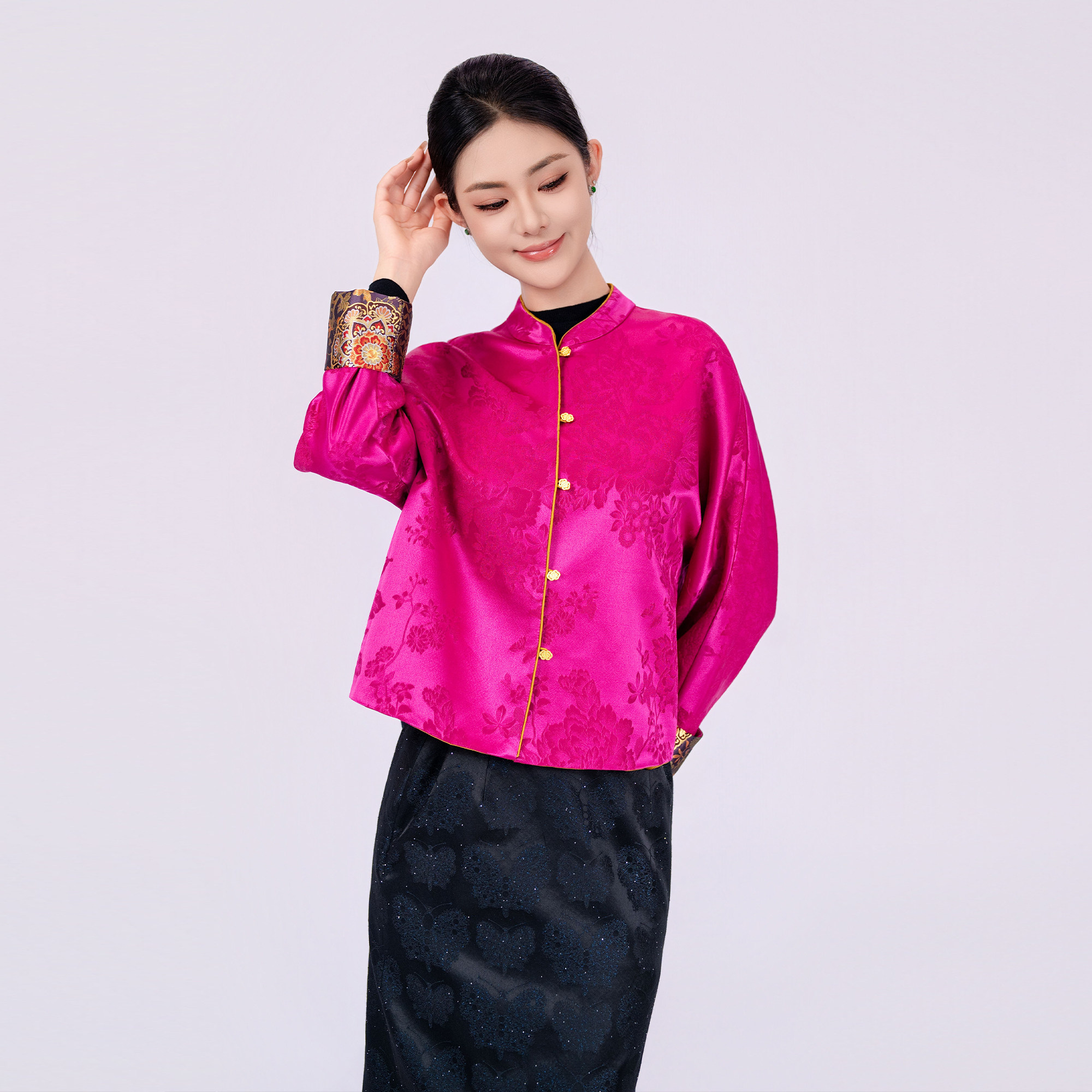 品牌正品玉家人傣族服饰新中式女装中国红复古上衣喜婆婆喜妈妈服