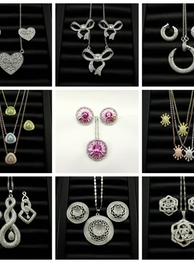 时尚流行饰品防过敏银针微镶锆石