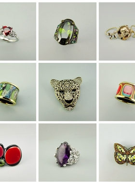 女欧美外贸原单夸张复古戒指指环