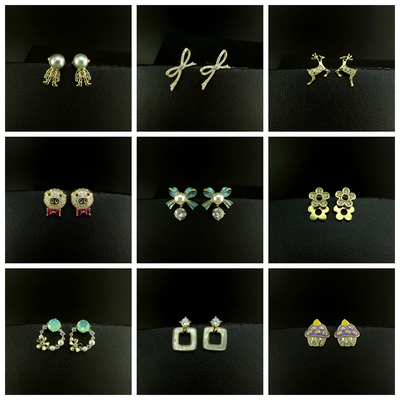 简约气质女微镶锆石小巧耳环耳坠