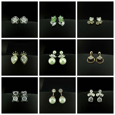 简约气质女锆石小巧精致耳环耳坠