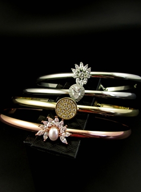 欧美时尚流行首饰饰品闪亮锆石花朵女士项圈项链 201705