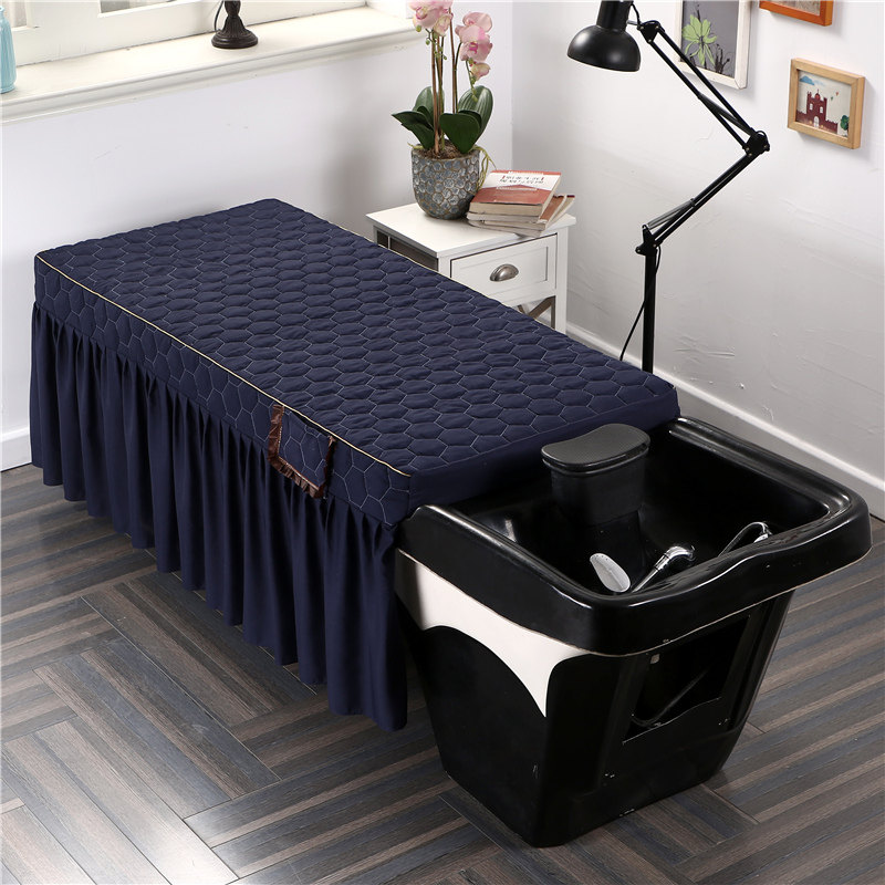 可定做洗头床罩美容床罩单件美容院美体用床套纯色摩纹绣床保护套,床上用品,床罩,淘宝优惠券,粉丝福利购,淘宝优惠卷