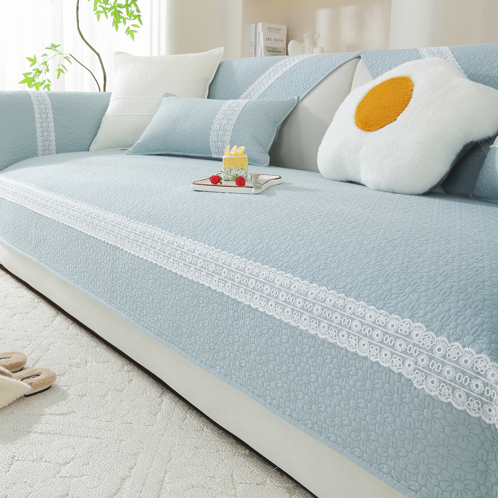 2025新款韩式小清新沙发垫全棉四季通用坐垫子防滑原木沙发套罩巾