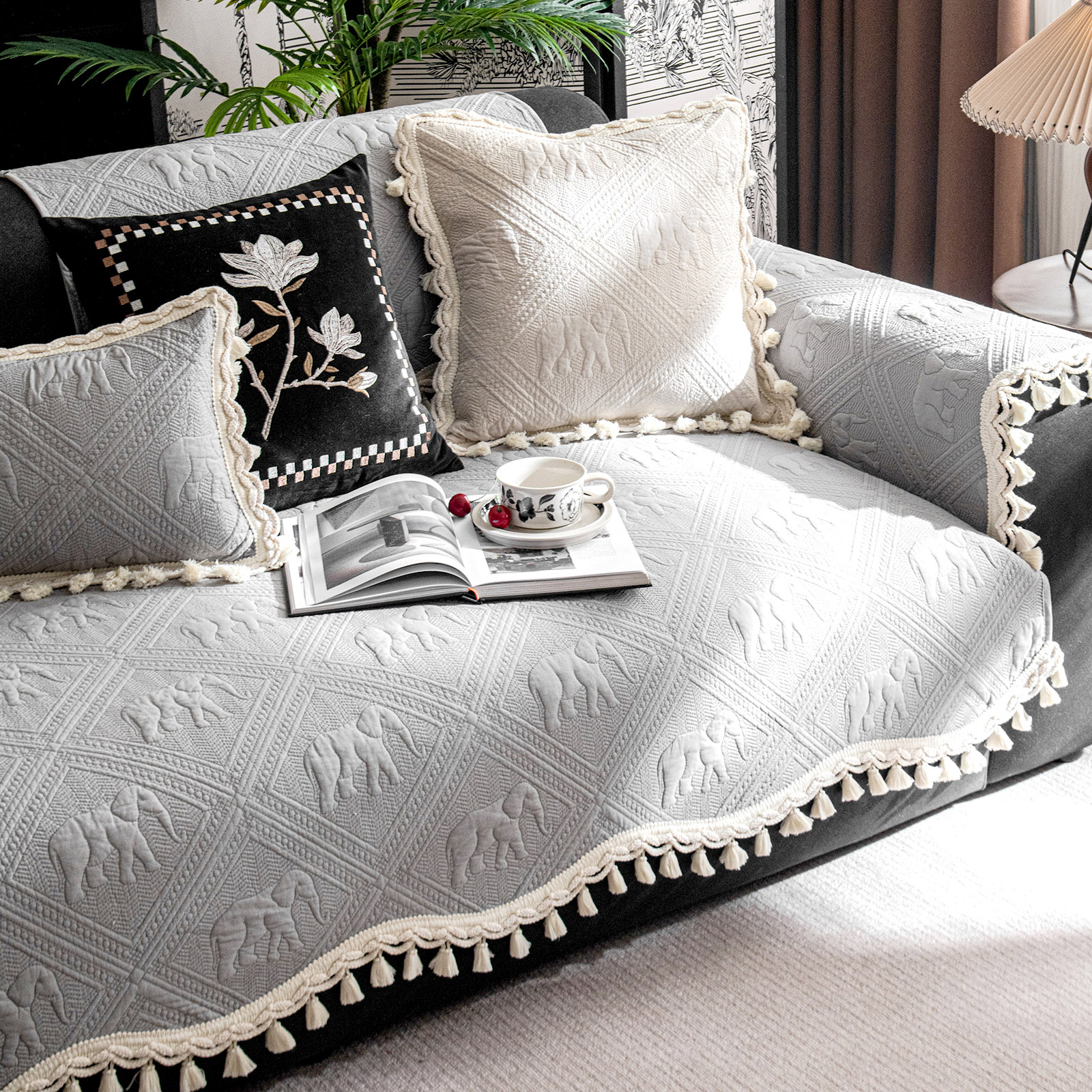 风蝶舞棉防滑简约现代通用沙发垫