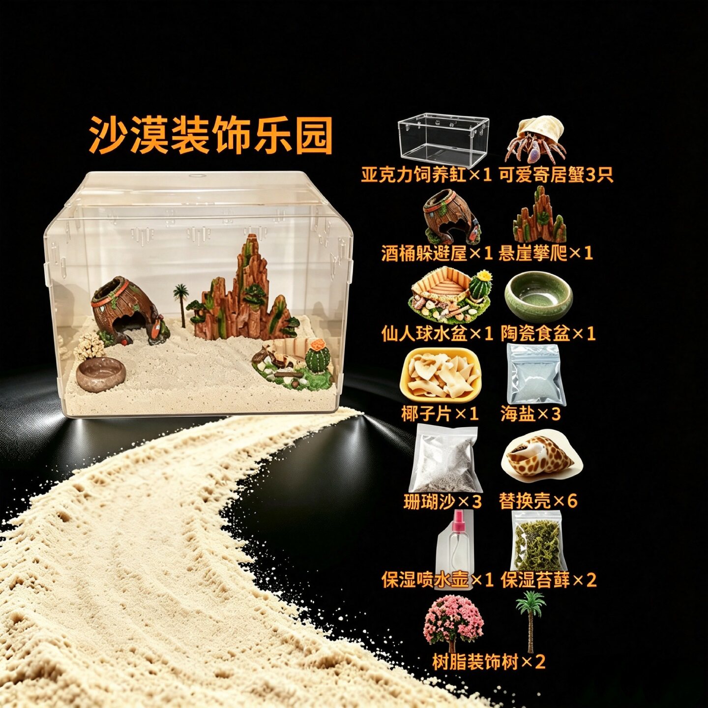 陆地观赏套装迷你可爱包活寄居蟹