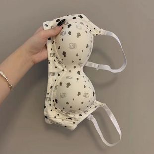 魔法猫咪印花内衣女小胸聚拢无钢圈薄款 日系可爱小奶猫少女文胸罩