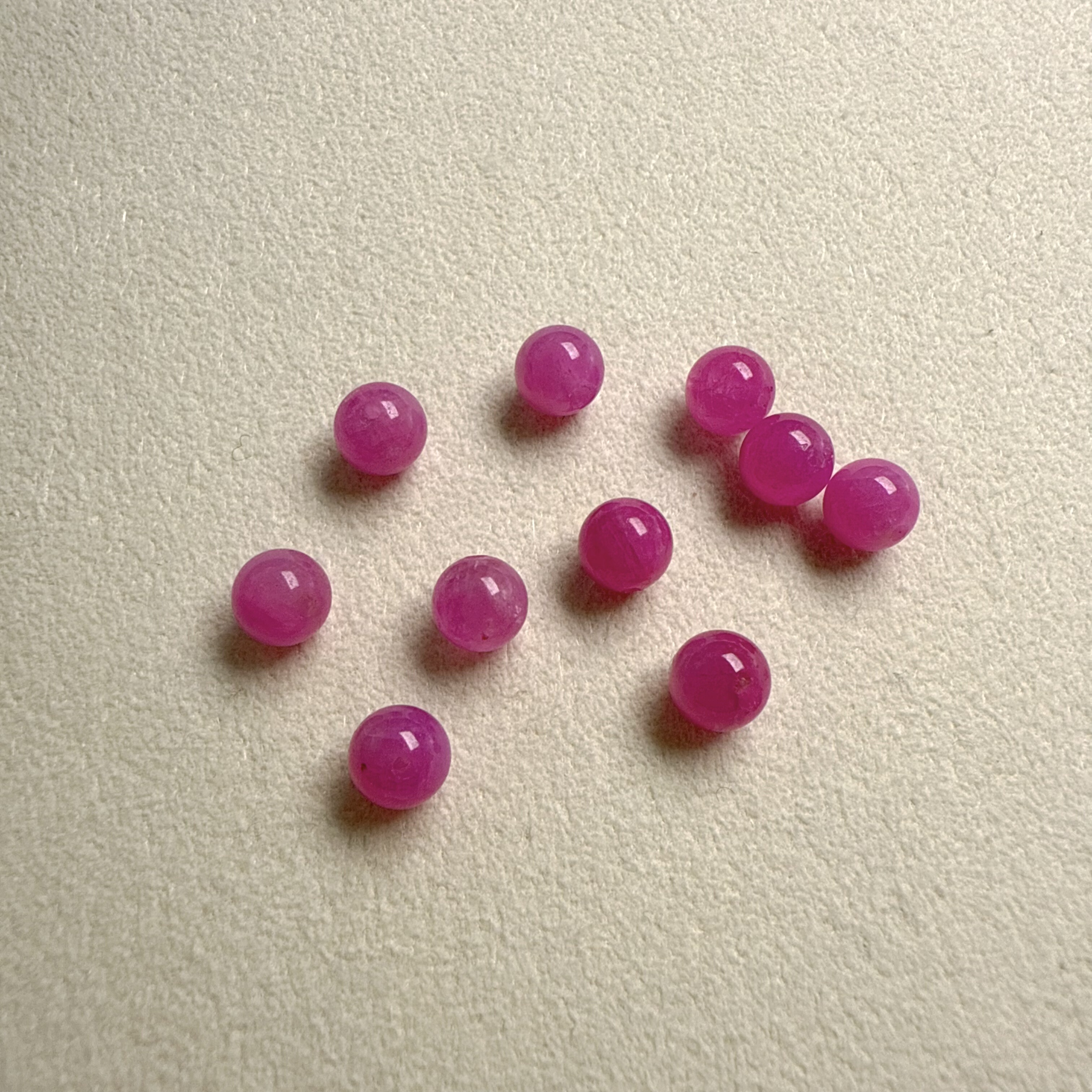 红宝石圆珠天然无烧散珠diy单珠女手链小米珠项链原矿配件手串6mm