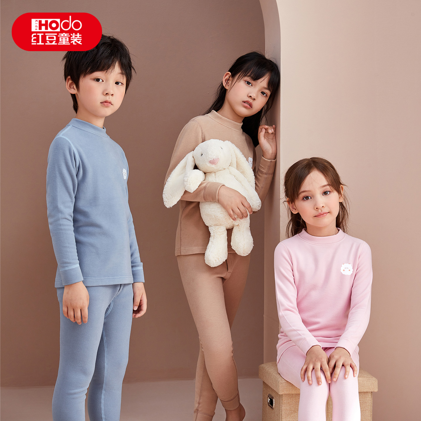红豆德绒发热男童保暖内衣