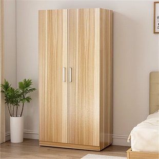 实木新型衣柜2026家用卧室双门柜子儿童小户型收纳挂衣橱可定制