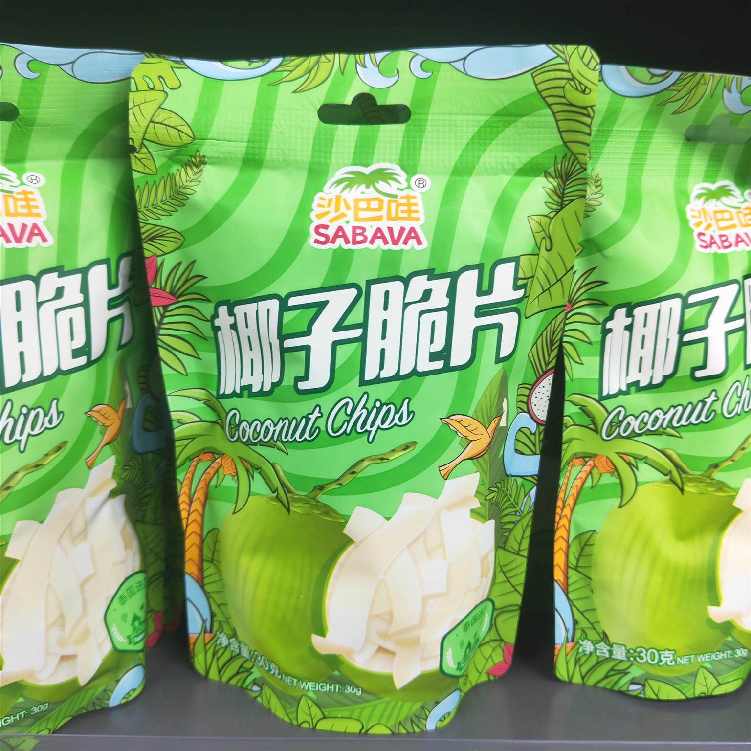 沙巴哇椰子脆片30g*5袋装泰国进口休闲零食椰子果肉片