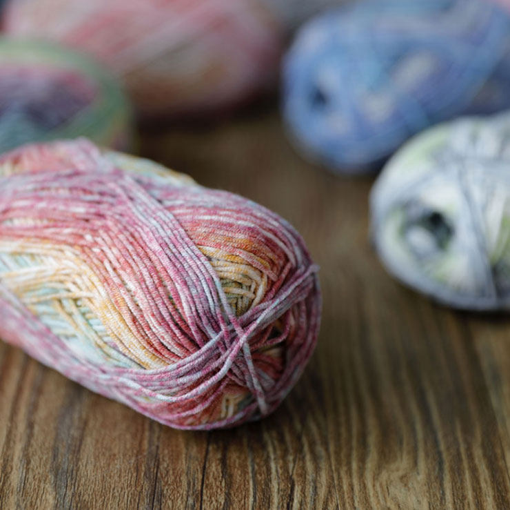 玩偶雪妃尔长段染玩偶棉纱线