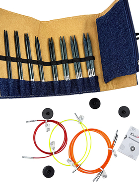 knitpro可拆卸环针蓝色桦木套装环形针毛衣针20643